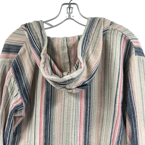 Beach by Exist Striped Long Sleeve Cotton Hoodie Size Medium - Picture 6 of 10